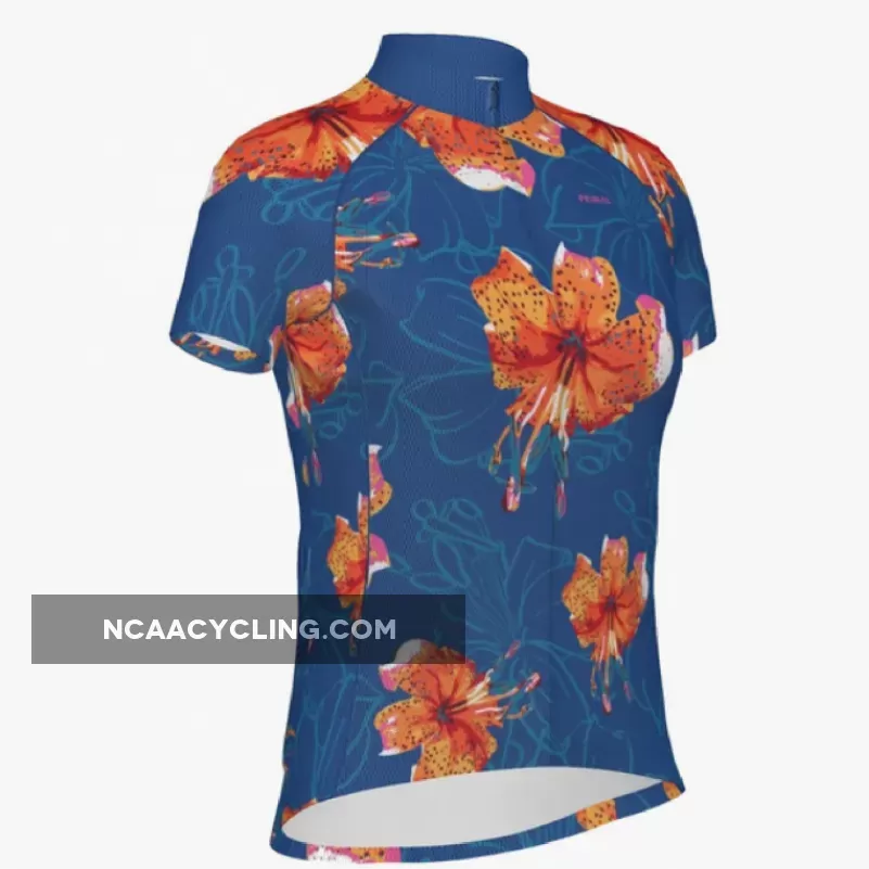 Primal Wear Hula Full Zip Short Sleeve Women's Sport Hawaii Theme Cycling Jersey / Hawaii Cycling Jersey