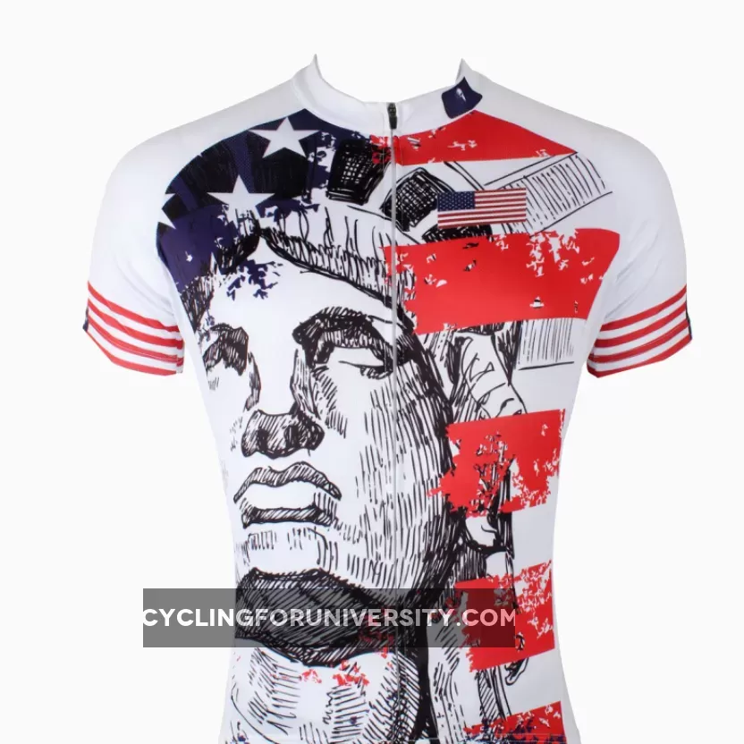 Ilpaladino American Style Statue of Liberty Men's Long/Short-sleeve Cycling Bike jersey T-shirt Summer Spring Autumn Road Bike Wear Mountain Bike MTB Clothes Sports Apparel Top NO.293