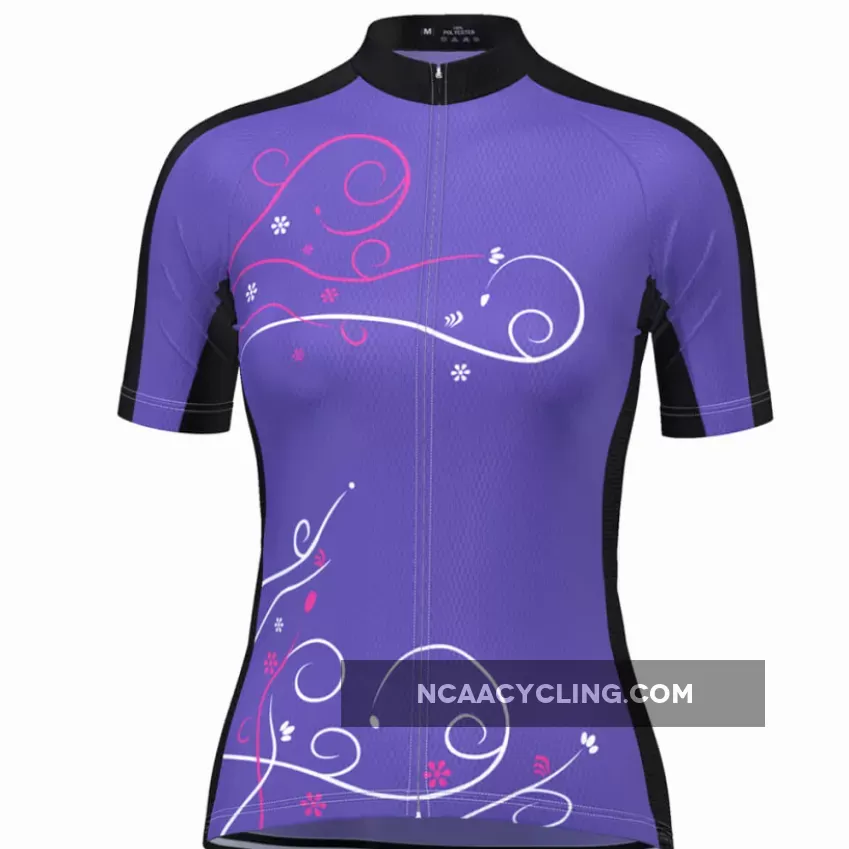 Women's Floral Swirl Short Sleeve Cycling Jersey For Sale