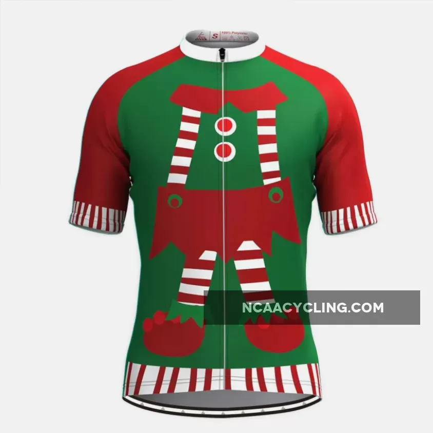 Ugly Christmas Sweater Elf Cycling Jersey Green Outlet