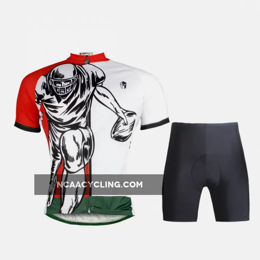 Ilpaladino Rugby Player Sport Breathable Cycling Red&White Jersey/Suit Men's Short-Sleeve Summer Quick Dry Exercise Bicycling Pro Cycle Clothing Racing Apparel Outdoor Sports Leisure Biking Shirts Wear NO.696