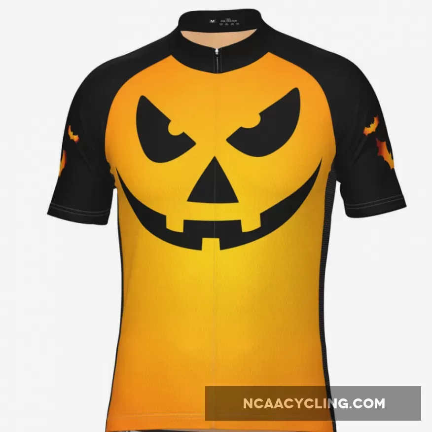 Men's Pumpkin Head Short Sleeve Cycling Jersey Brand New