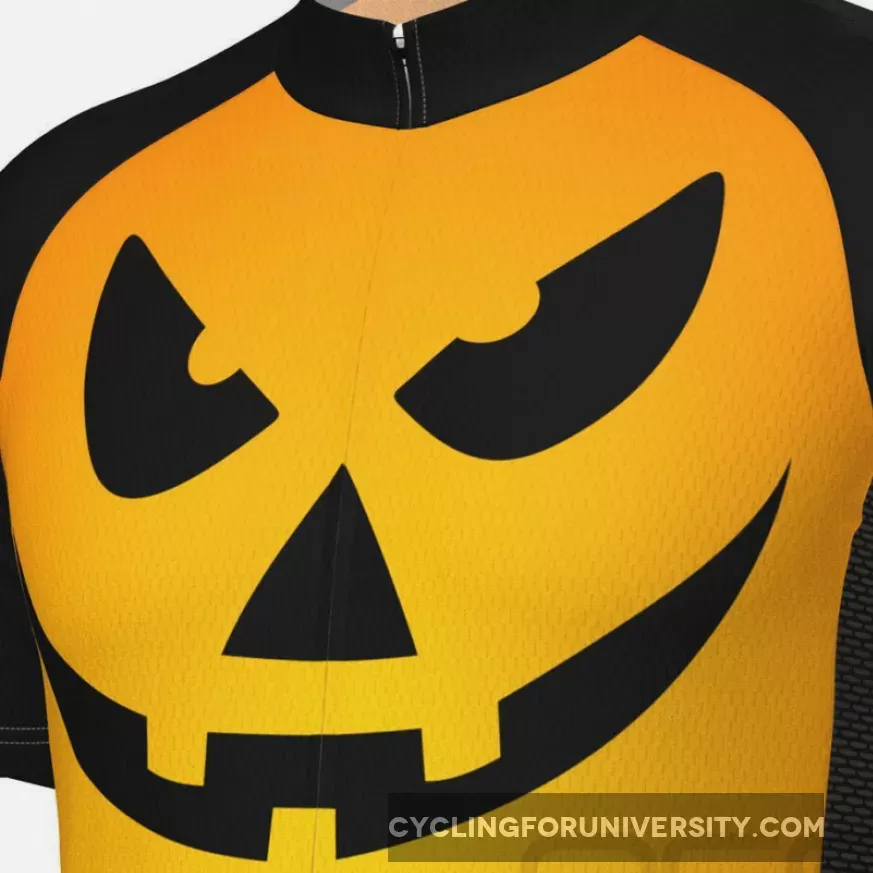 Men's Pumpkin Head Short Sleeve Cycling Jersey Brand New