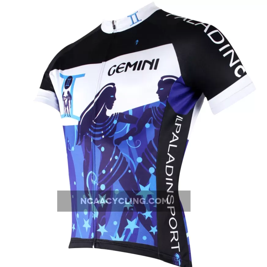 Ilpaladino Gemini Energetic Constellation Series 12 Horoscopes Man's Short-sleeve Cycling Jersey Team Pro Cycle Jacket T-shirt Summer Spring Clothes Leisure Sportswear Apparel Signs of the Zodiac NO.267