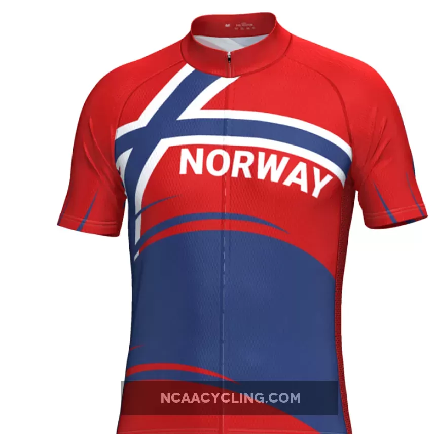 Men's Norway Bold Flag Short Sleeve Cycling Jersey To Buy