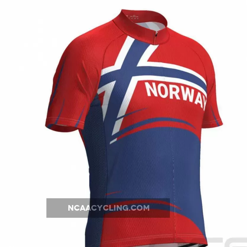 Men's Norway Bold Flag Short Sleeve Cycling Jersey To Buy