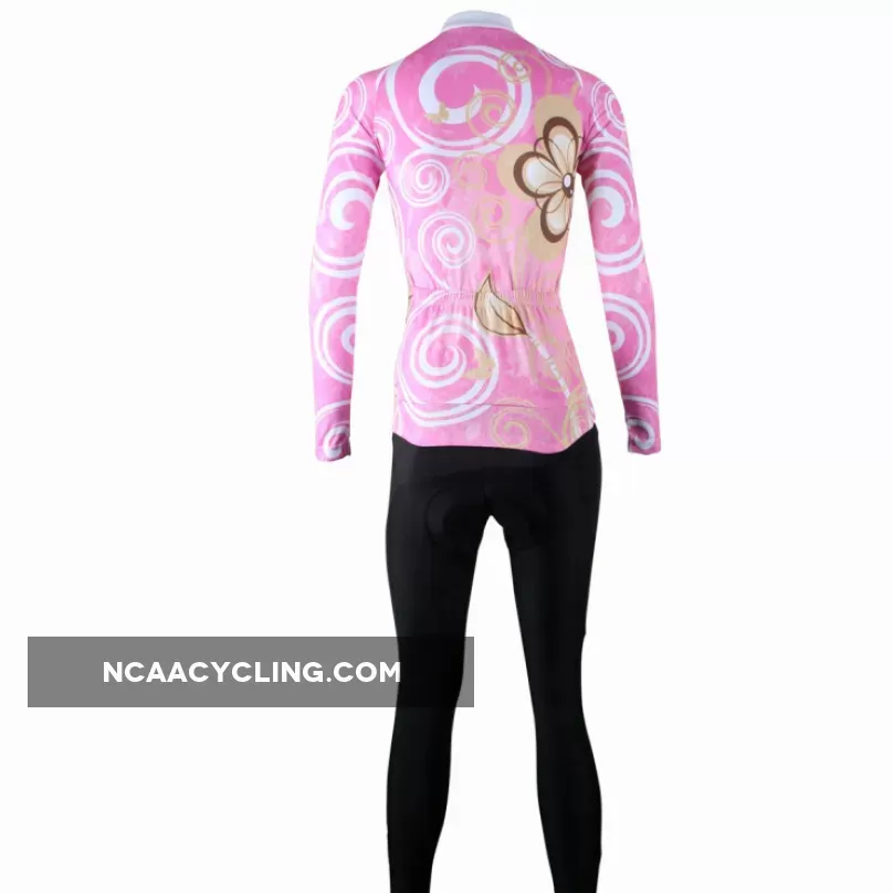 Ilpaladino Pure Pink Women's Long-Sleeve Cycling Jersey/Suit Spring Autumn Exercise Bicycling Pro Cycle Clothing Racing Apparel Outdoor Sports Leisure Biking Shirts Breathable Sports Clothes NO.327