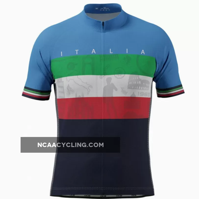 Men's Sites of Italy Italia Flag Short Sleeve Cycling Jersey, Cycling Jersey Italian