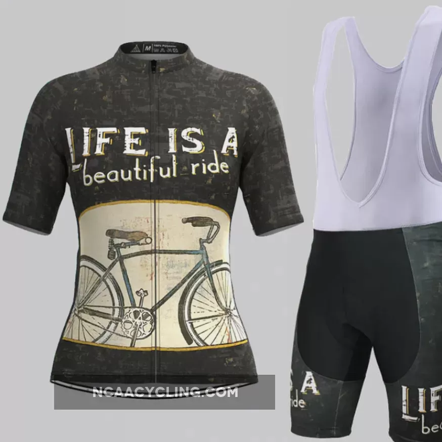 Life Is A Beautiful Ride Women's Cycling Kit Black