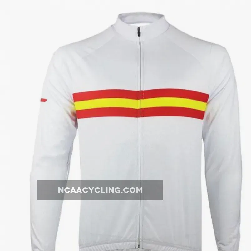 Men's Espana Spanish Flag Long Sleeve Cycling Jersey / Long Sleeve In Spanish