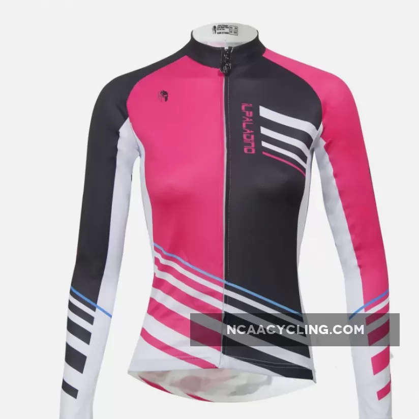 ILPALADINO Women's Sport Long Sleeves Cycling Jerseys Apparel Outdoor Sports Leisure Biking Shirt ( Velvet.Pink) NO.769