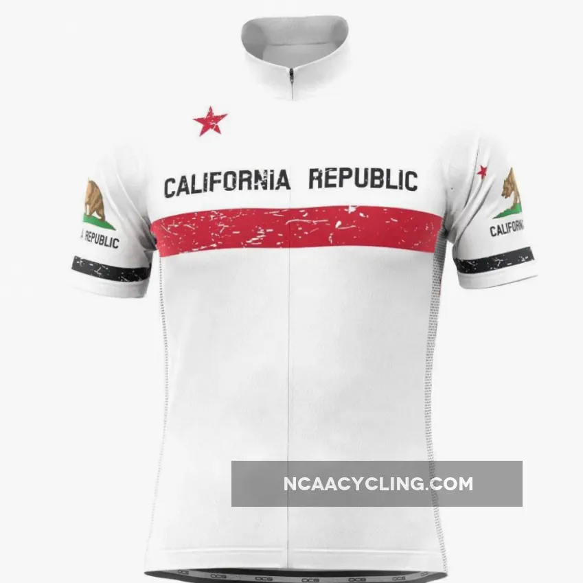 Men's California Republic Black Short Sleeve Cycling Jersey