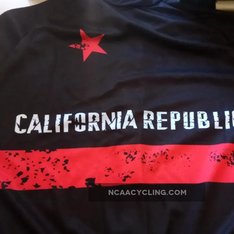 Men's California Republic Black Short Sleeve Cycling Jersey