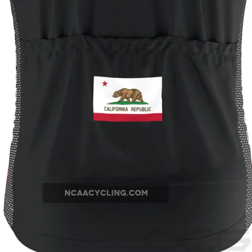 Men's California Republic Black Short Sleeve Cycling Jersey