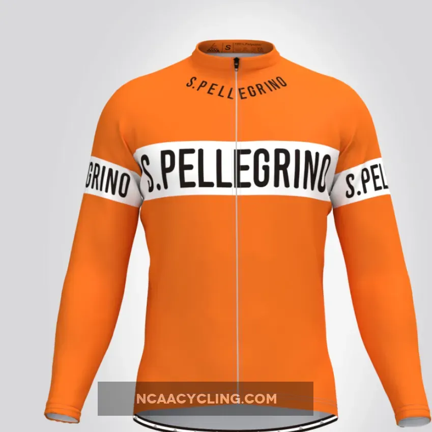 Retro San Pellegrino Long Sleeve Men's Cycling Jersey