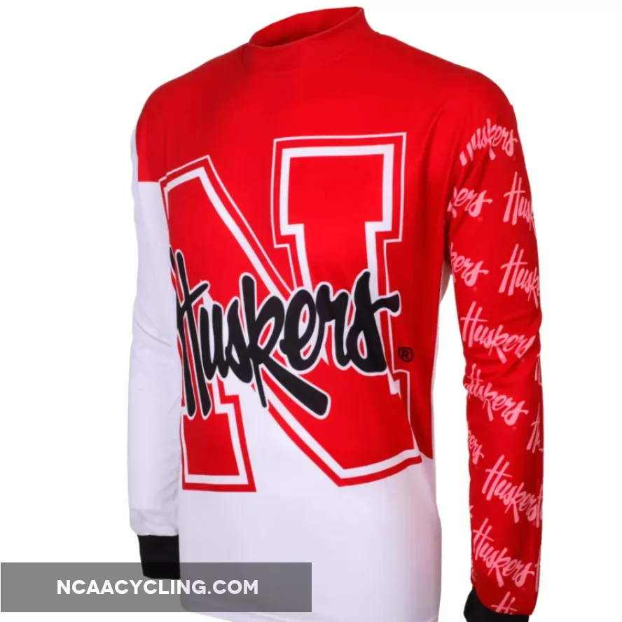 NCAA UNL or NU University of Nebraska–Lincoln Nebraska Cornhuskers Mountain Long Sleeve Bike MTB Cycling Jerseys