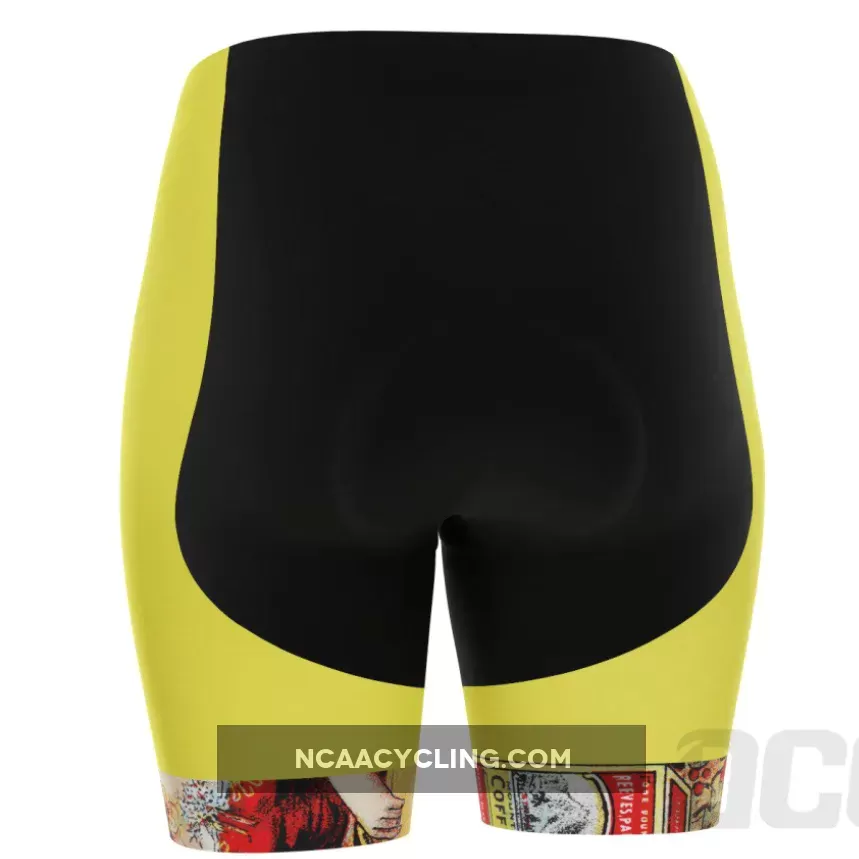Women's Mountains & Coffee Retro Gel Padded Cycling Shorts