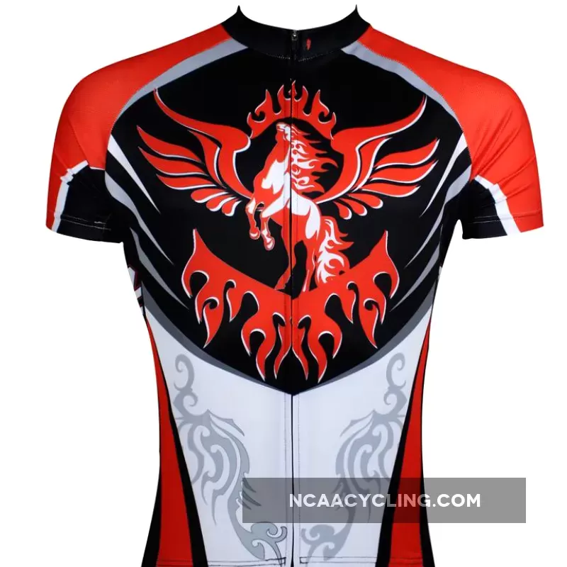 The Horse with the Flying Wing Man's Short-sleeve Cycling Jersey Summer NO.110