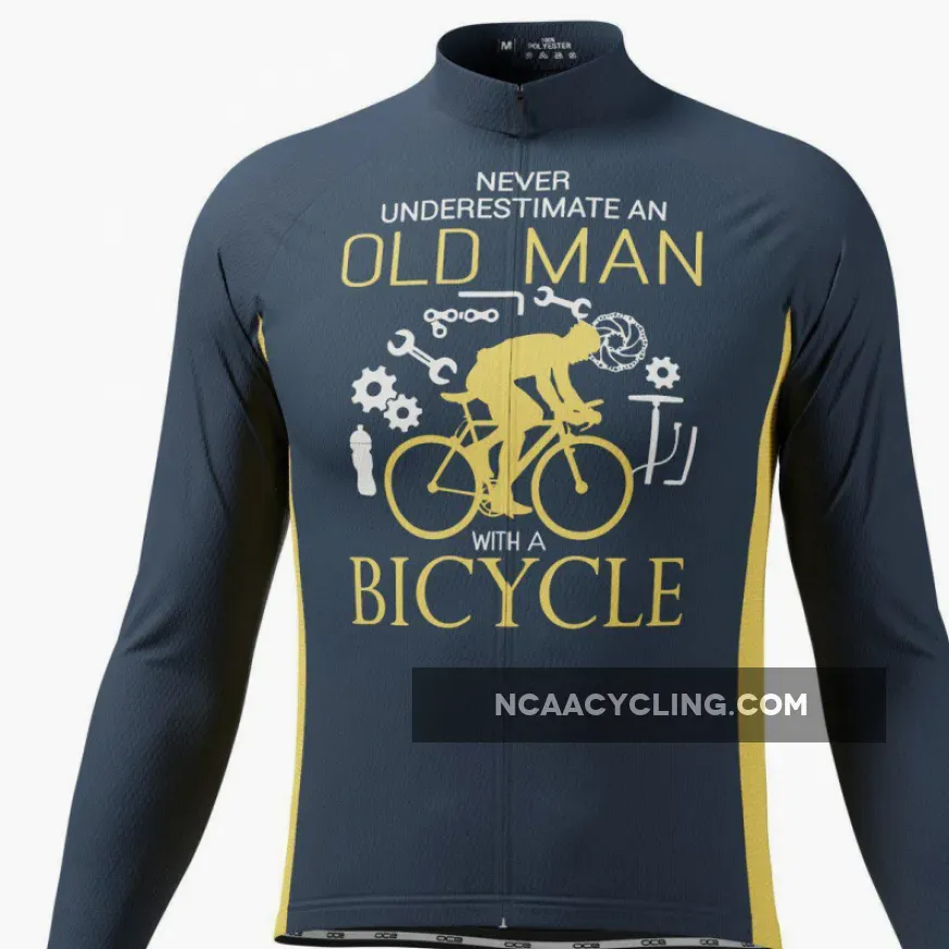 Men's Old Man Bicycle Long Sleeve Cycling Jersey #Long Sleeve Jersey Cycling