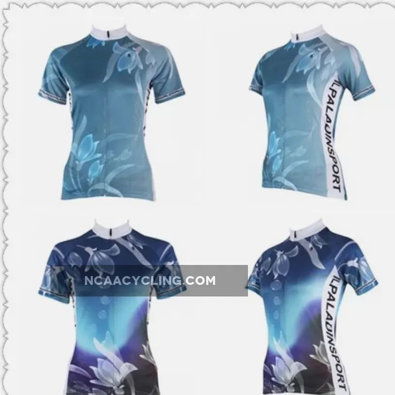 Ilpaladino Dripping Lilies Grace Woman's Cycling short-sleeve Jersey/Suit Kit Spring Summer Exercise Bicycling Summer Pro Cycle Clothing Racing Apparel Outdoor Sports Leisure Biking Shirts Sportswear Blue/Deongaree