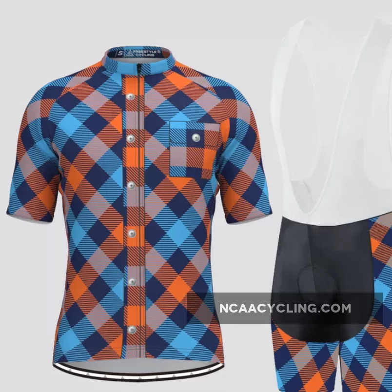 Plaid Checkered Shirt V12 Men's Cycling Kit For Sale