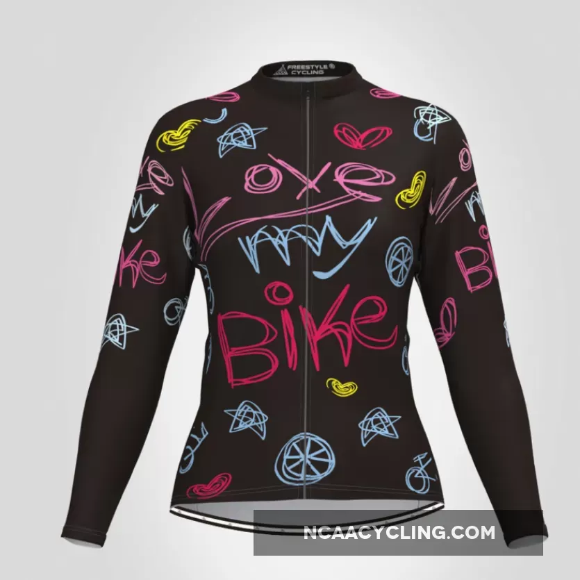 Love My Bike Women's Long Sleeve Cycling Jersey Restock