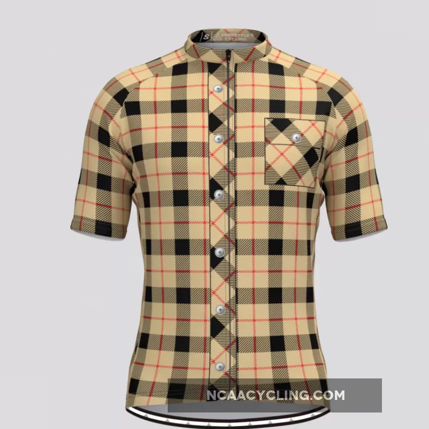 Plaid Checkered Shirt V17 Men's Cycling Jersey To Buy