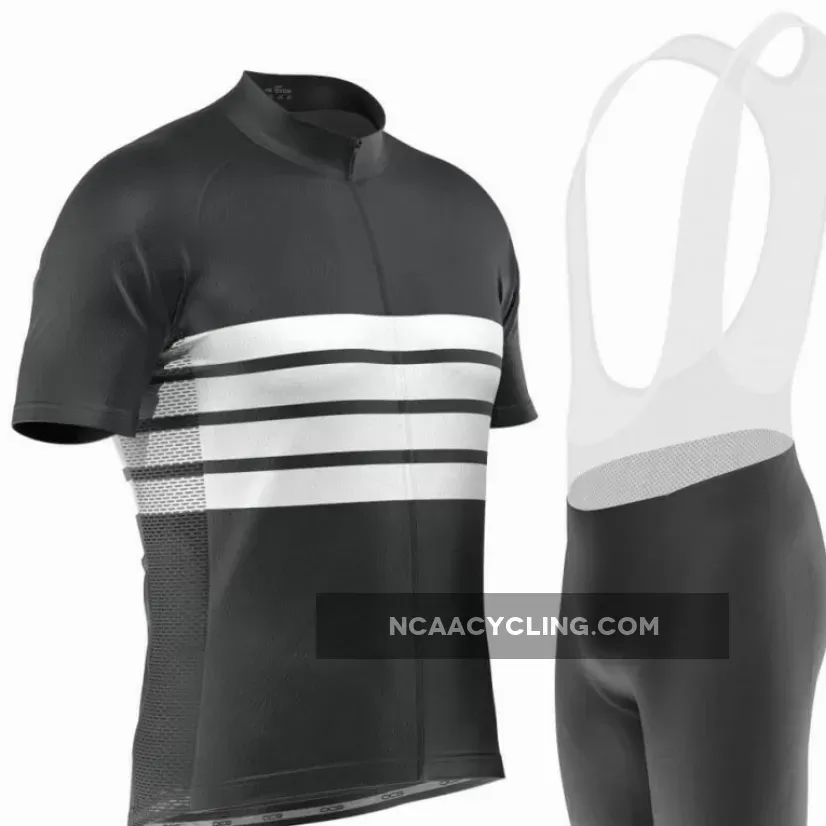 Men's Retro Four Stripe Men's Black Cycling Kit