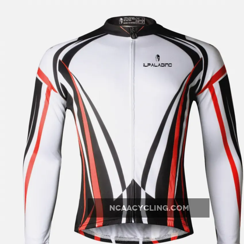 Men's Cycling Long-sleeved Jersey Autum Fashion Cycling Suit Cycling Bibtight Trouser Black and White Quick Dry Sportswear(velvet) NO.711