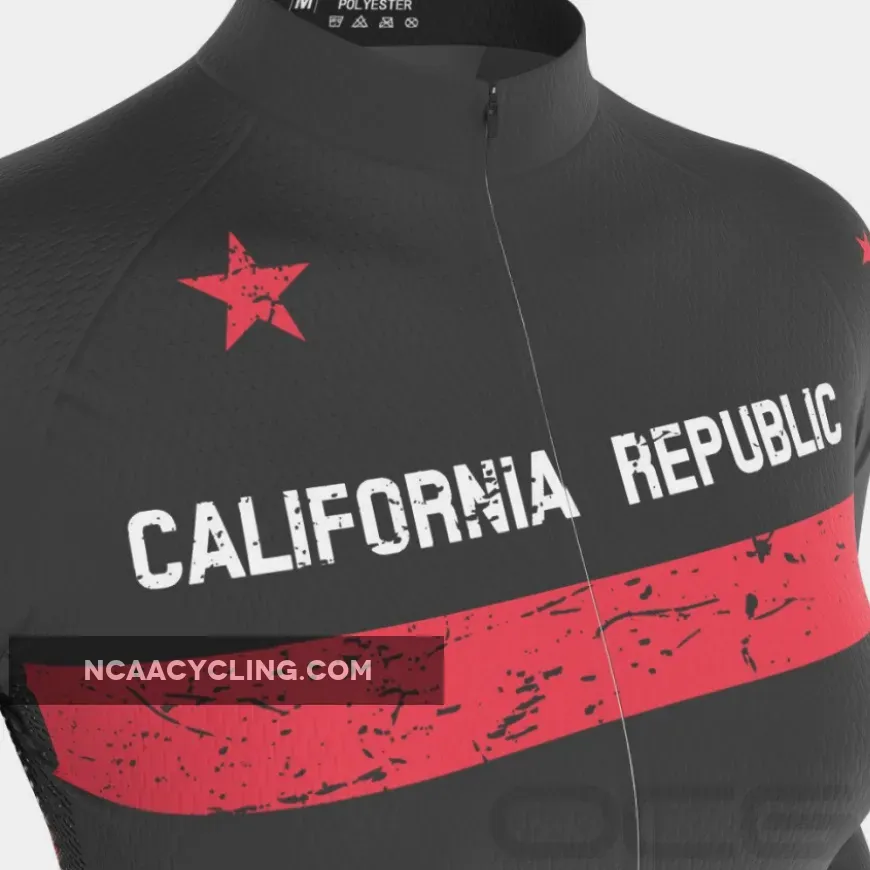 Women's California Republic Flag Long Sleeve Cycling Jersey #Long Sleeve Bike Jersey Women's