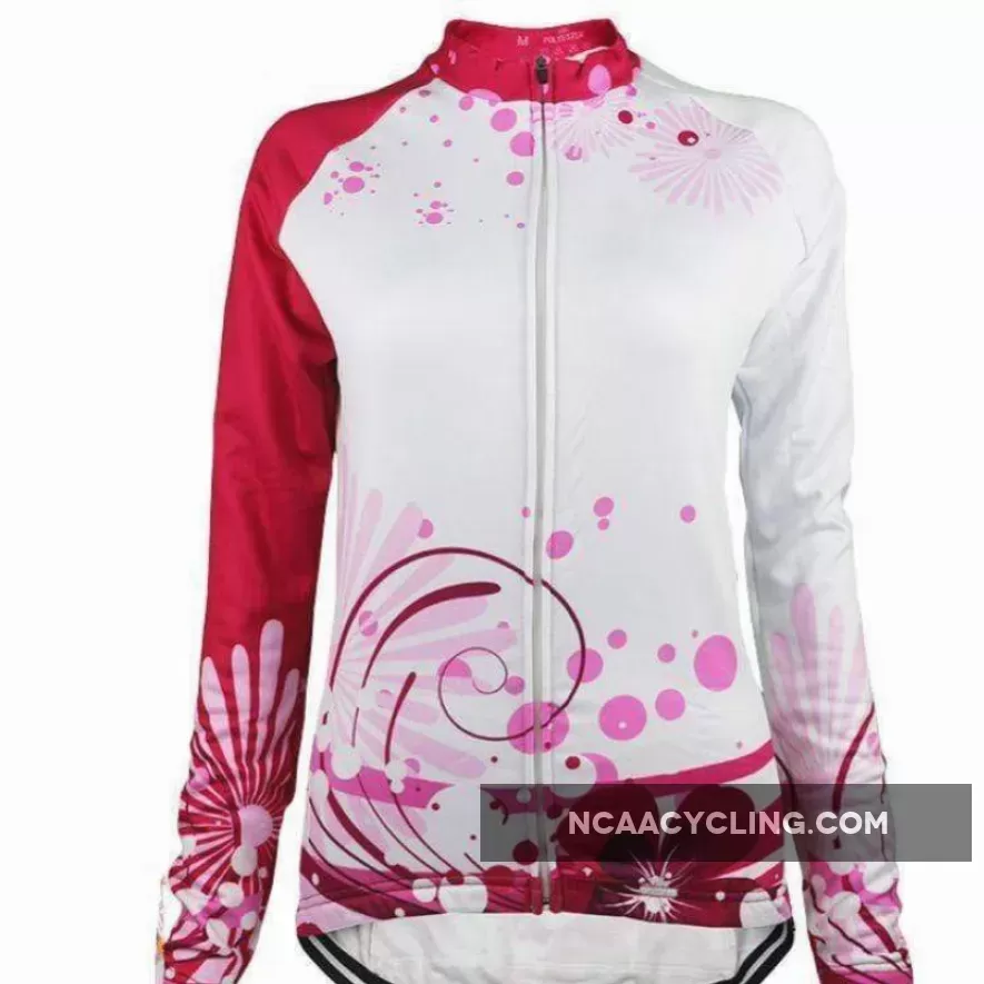 Women's Pink Swirl Long Sleeve Cycling Jersey Online