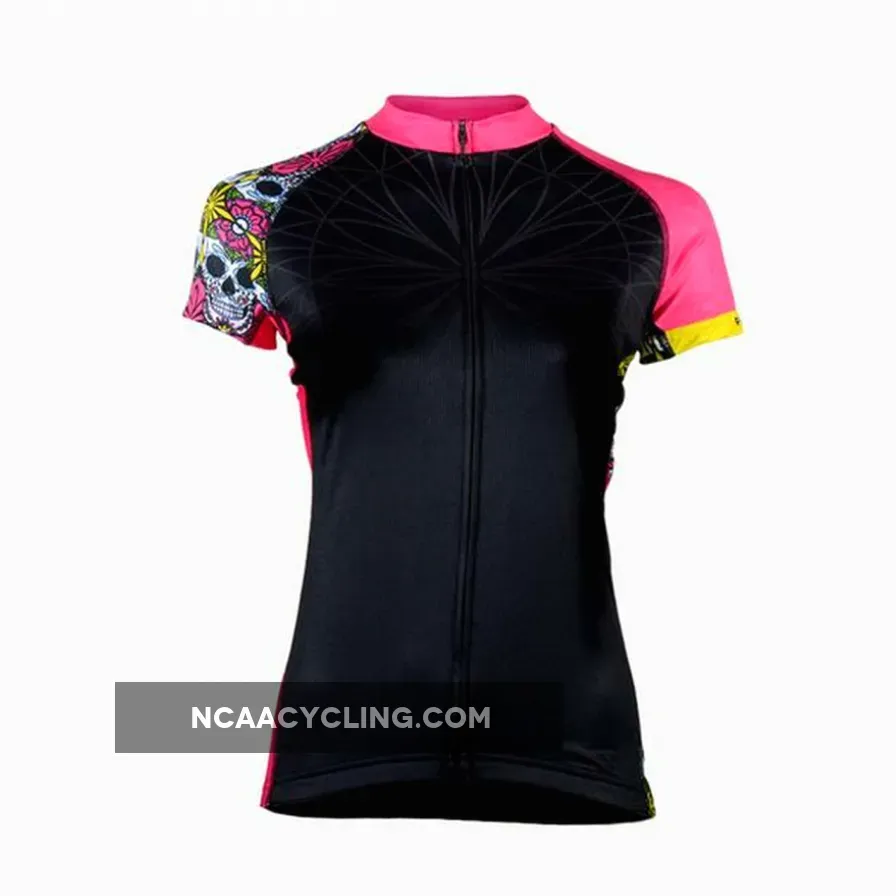 Primal Wear Sugar Skull Women's Evo Full Zip Short Sleeve Race Cycling Jersey