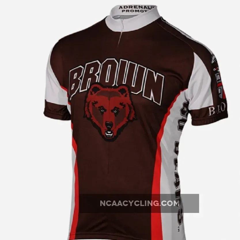Brown University Bears 3/4 zip Men's Short Sleeve Cycling Jersey Cycling Jersey Brown BROWN-MED