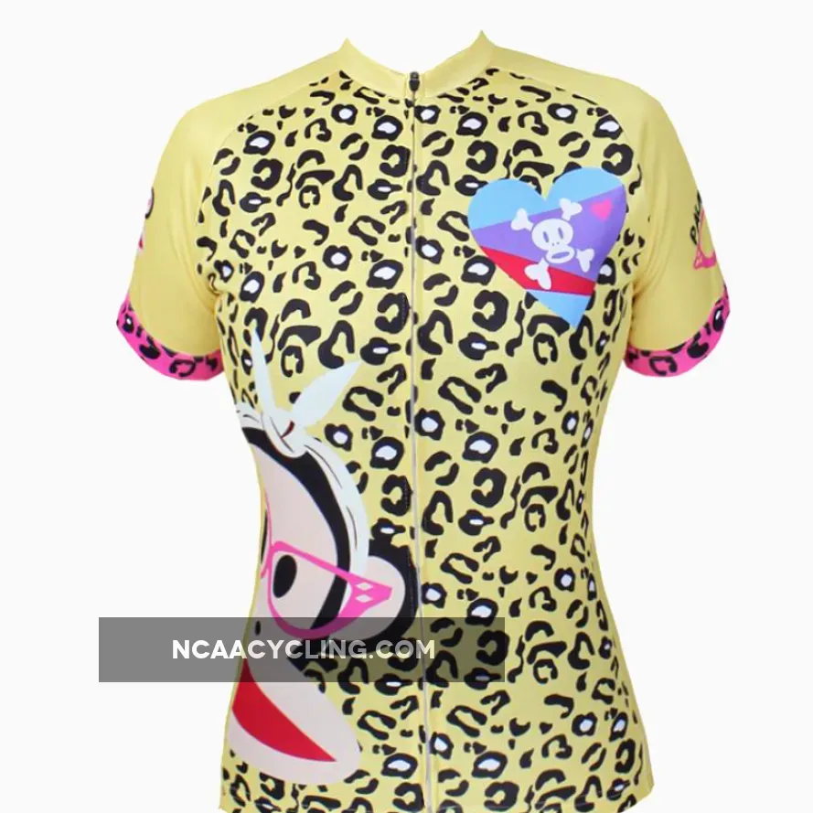 Ilpaladino Big Mouth Monkey Woman's Short-sleeve Cycling Jersey Summer Clothes Summer Pro Cycle Clothing Racing Apparel Outdoor Sports Leisure Biking shirt Cartoon World Paul Frank NO.087