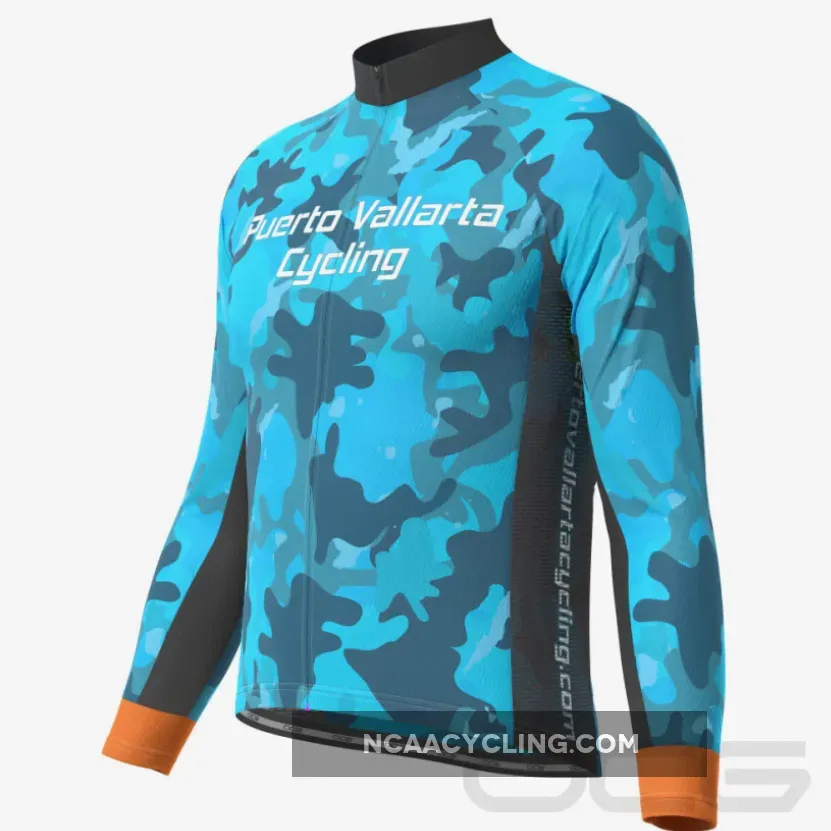Men's Puerto Vallarta Camo Long Sleeve Cycling Jersey / Camo Cycling Jersey