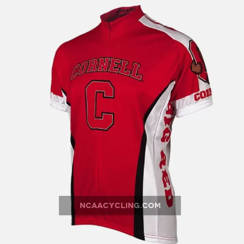 Cornell University Big Red 3/4 zip Men's Short Sleeve Cycling Jersey / Bigred3 Com