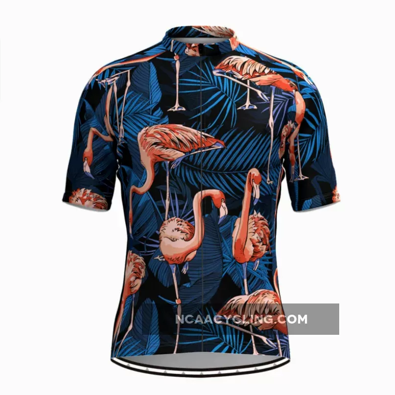 Men's Hawaiian Tropical & Flamingo Print Cycling Jersey