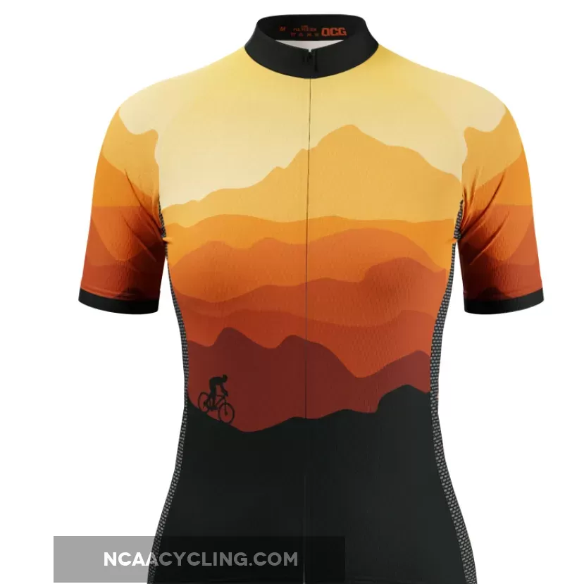 Women's Ride Free Sunset Short Sleeve Cycling Jersey