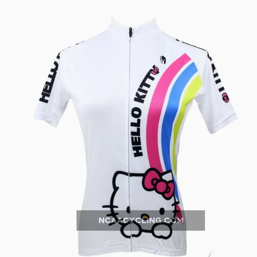 HELLO KITTY Princess Women's Top Cycling Jersey Jacket T-shirt Summer Spring Autumn Clothes Sportswear Cartoon World White Apparel NO.025
