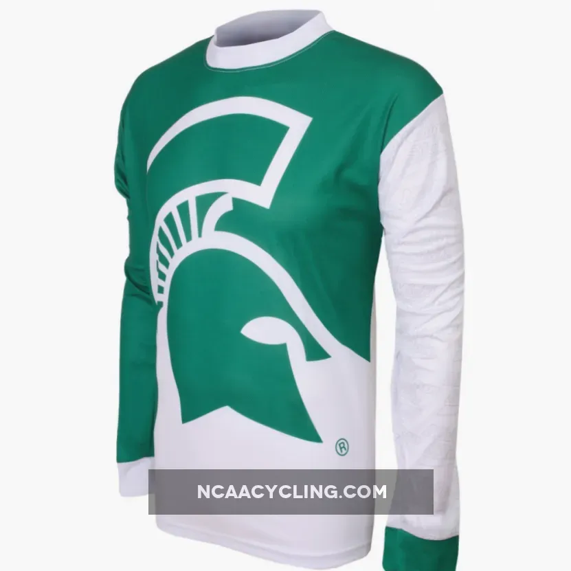 NCAA MSU Michigan State Spartans Mountain Long Sleeve Bike MTB Cycling Jerseys | MSU CYCLING JERSEY Z-1905388