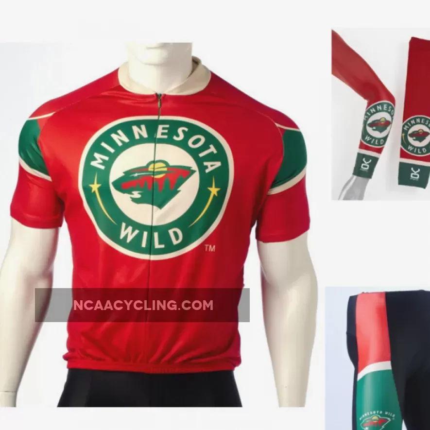 NHL Minnesota Wild Cycling Jerseys Bib Shorts Arm Warmers