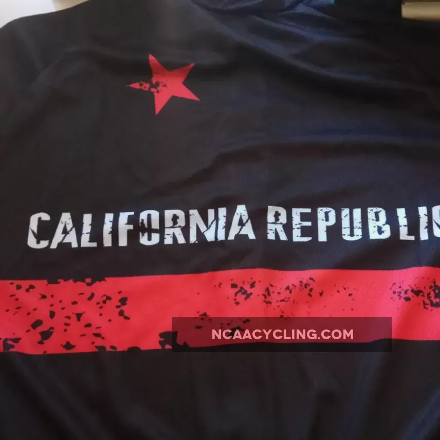 Men's California Republic Black Short Sleeve Cycling Jersey Cycle Jersey Black