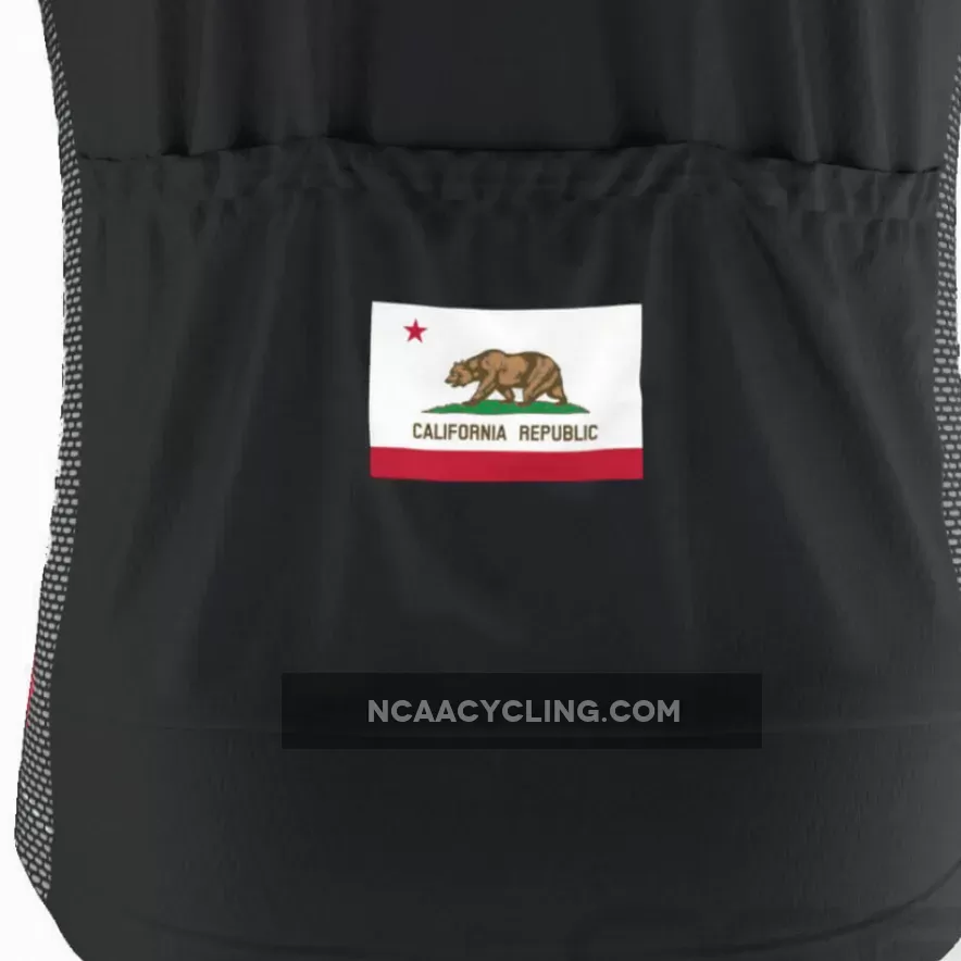 Men's California Republic Black Short Sleeve Cycling Jersey Cycle Jersey Black