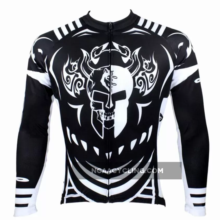 Hot Sale Cycling Jersey Cycling Jersey Wholesale Outdoor Men's Long-sleeved Jersey for Spring and Summer Black and White Ultraviolet Resistant Fabric Outdoor Sportswear NO.077