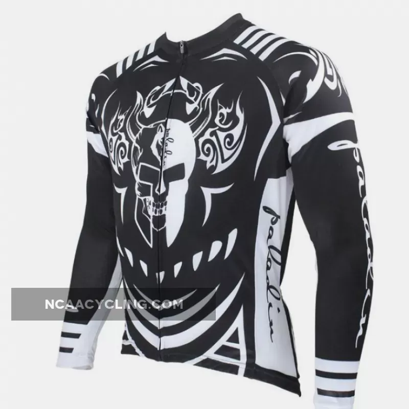 Hot Sale Cycling Jersey Cycling Jersey Wholesale Outdoor Men's Long-sleeved Jersey for Spring and Summer Black and White Ultraviolet Resistant Fabric Outdoor Sportswear NO.077