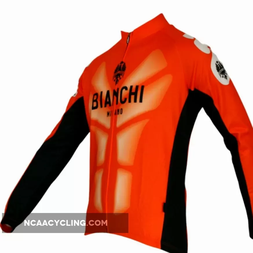 Bianchi Milano Winter Fleece long sleeves jersey MALTA orange
