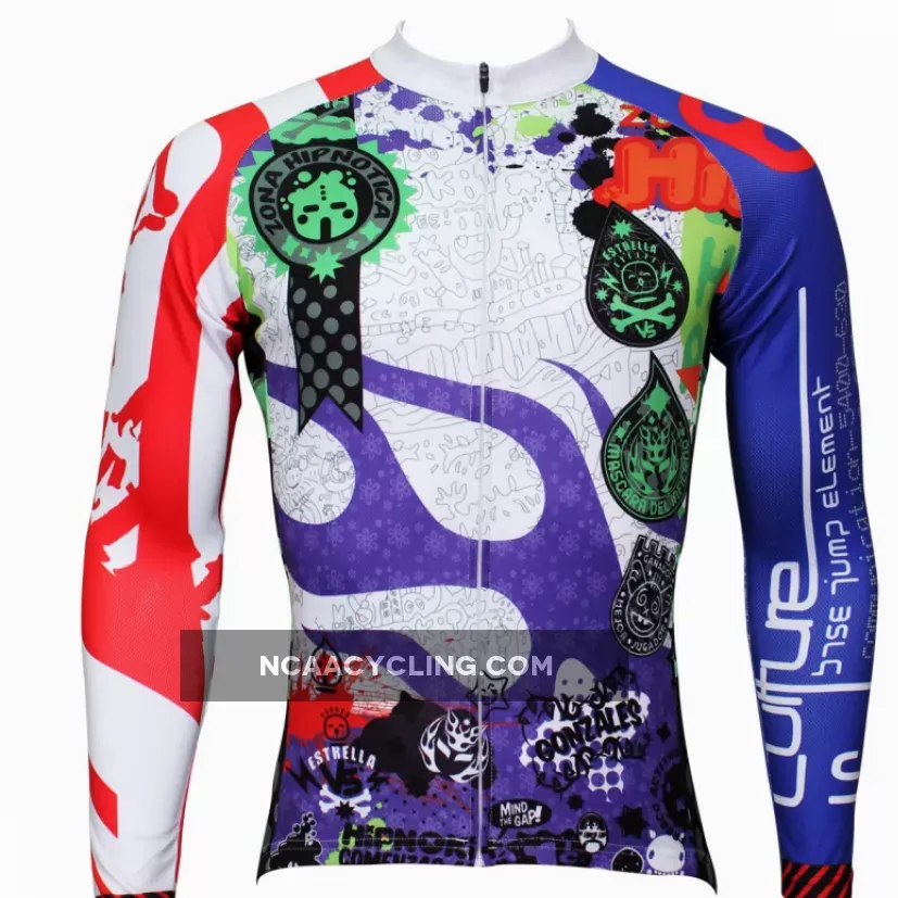 Men's Hidden-Zipper Long-sleeve Cycling Jersey 369 Outlet