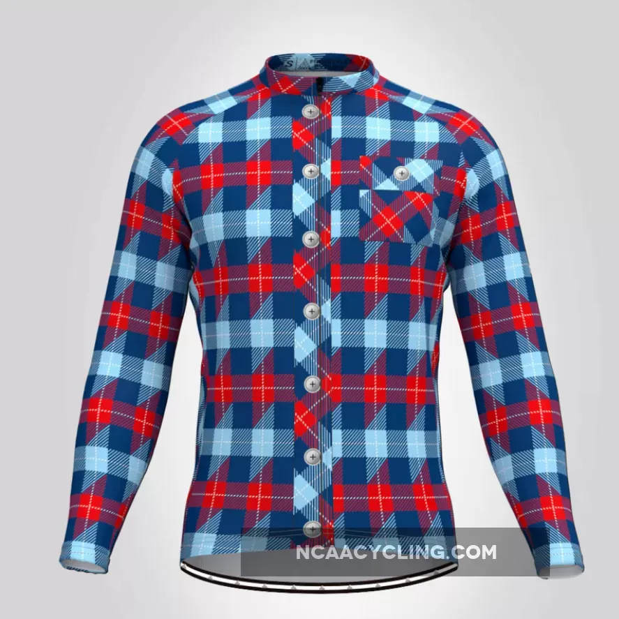 Lumberjack Men's Long Sleeve Cycling Jersey Blue Red Online