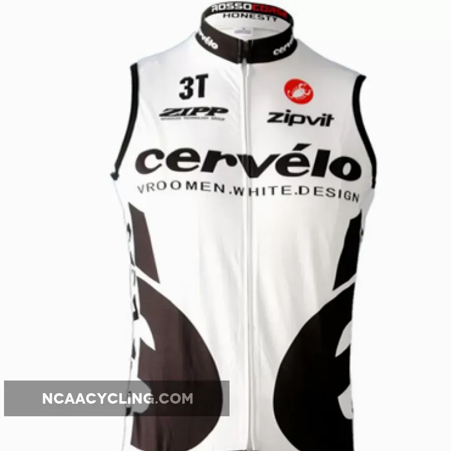 09 CERVELO WHITE WINTER THERMAL FLEECE SLEEVELESS JERSEY Vest