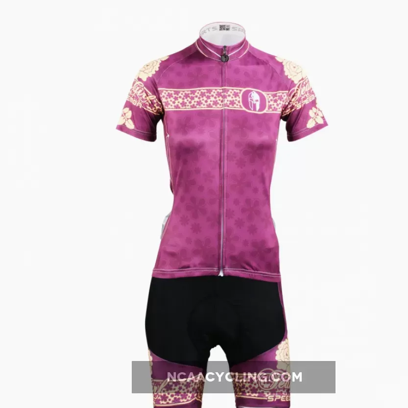 Ilpaladino Gentle Purple Flowers Summer Women's Short-Sleeve Cycling Suit Jersey Biking Shirts Breathable Outdoor Sports Gear Leisure Biking T-shirt Sports Clothes NO.631